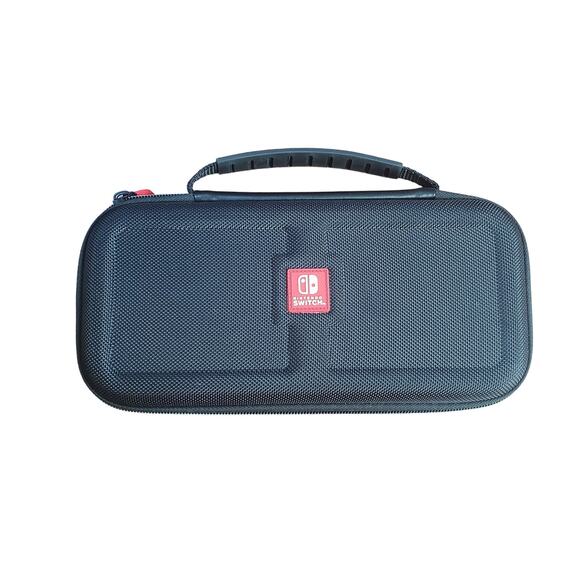 Nintendo Switch Black Case with Top Handle Full Zip Around Travel Stand - Picture 1 of 11